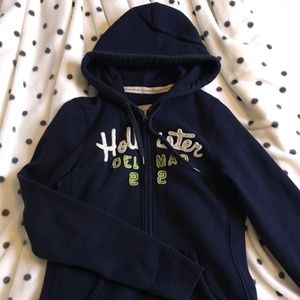 Hollister - Navy Blue Full-Zip Hoodie